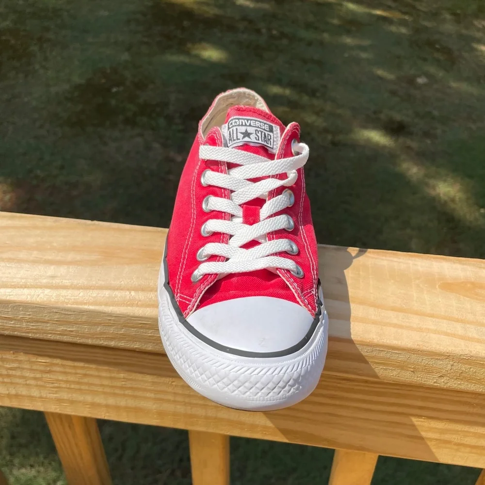 Converse Red Low-Top Canvas Sneakers - Picture 6 of 14